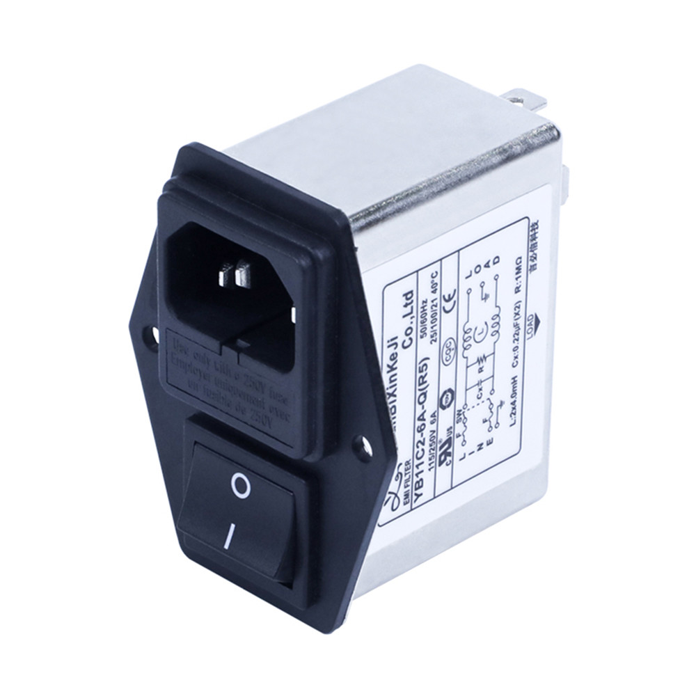 IEC EMI Inlet Filter 1A Low Current Power Inlet Filter For Medical Equipment