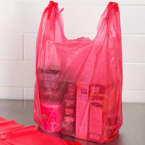 Wholesale Red Colour T Shirt Shopping Bags Unprinted Embossed Custom Made Thickness from china suppliers