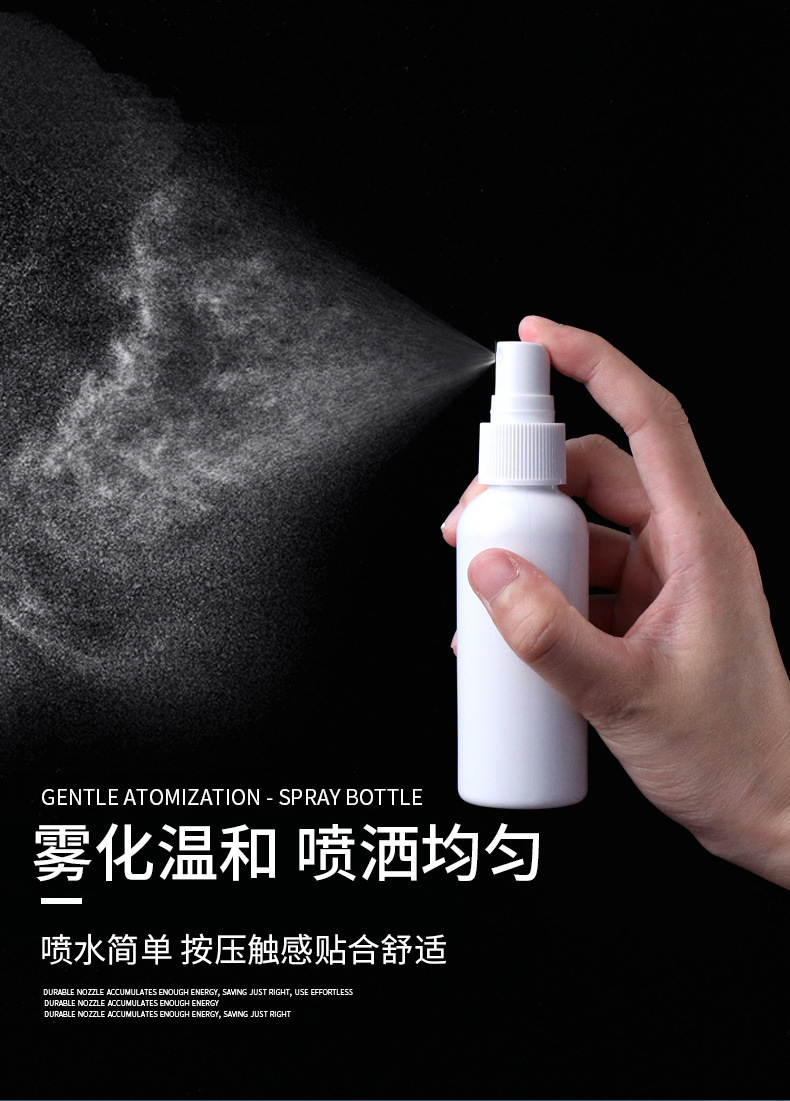 20ml30ml50ml60ml100mlPET Round Fine Mist Spray Bottle Plastic Container Custom Logo Pump Sprayer for Beach and Pool Days