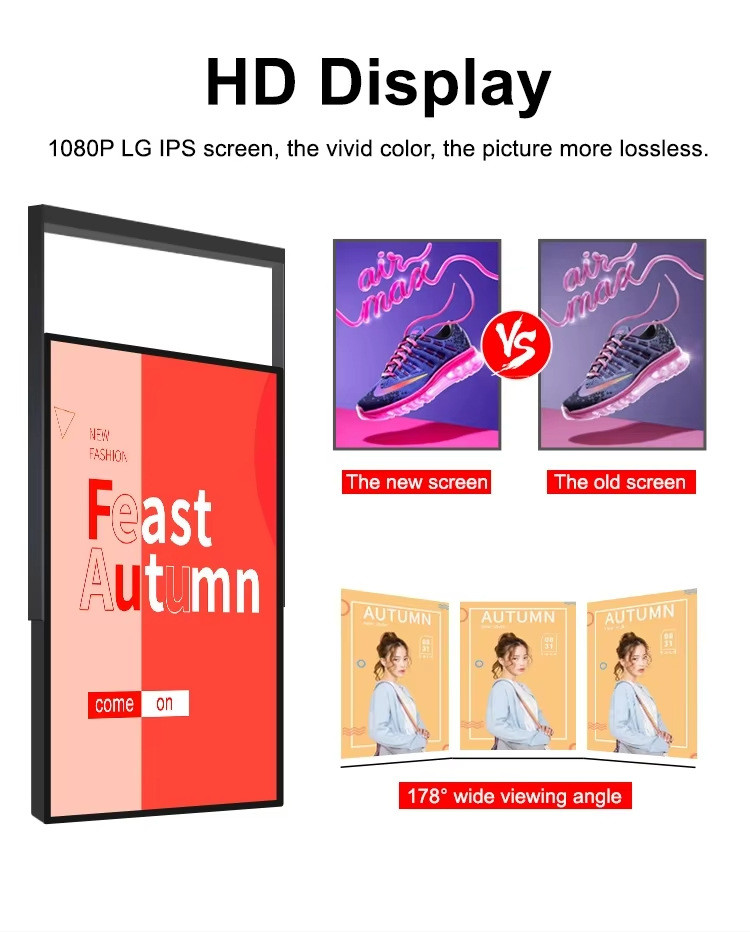 Shop 55 65 Inch 3000 Nit High Brightness Monitors Hanging Advertising Digital Signage Facing Window Lcd Screen Display