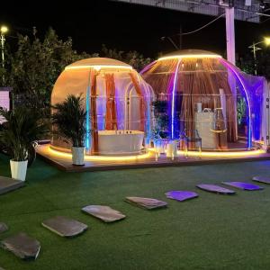 Wholesale Full House Outdoor Sound Proof Prefab Dome House Room Polycarbonate Double Dome House from china suppliers