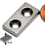 N35 20*10*3mm Neodymium Block Magnet with Countersunk Dia 4mm