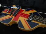 4 string bass guitar Hofner BB2 guitar UK flag on flamed body top Hofner