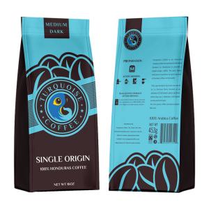 Wholesale Plastic Customized Zipper Coffee Bag Packaging Glossy Printing Flat Bottom Pouch Coffee Packaging Bags from china suppliers