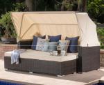 Leisure Aluminium PE Rattan Wicker Sunbed furniture Outdoor Garden Backyard Sofa