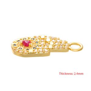 Wholesale Micro Pave DIY Gold Plated Jewelry Brass Crystal Hand Lip Pendant Necklace from china suppliers