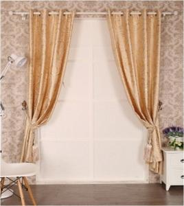 Wholesale Embossed Black Out Window Curtain with Flocking from china suppliers