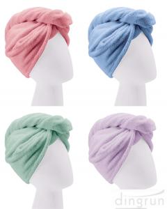 Wholesale Custom Wholesale Fast Dry Absorbent Wrapped Twist Microfiber Hair Turban Towel with Buttons from china suppliers