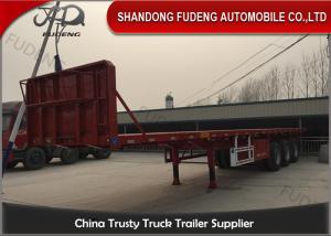 Wholesale Q345B 3 Axles 50 Ton Semi Flatbed Container Trailer from china suppliers