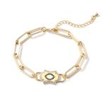 Simplicity Charm 24k Gold Jewelry OEM Link Paperclip Chain Bracelet