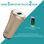 3.6A 18W FAST USB CAR CHARGER with Monitoring Aluminum Alloy Multi colors for