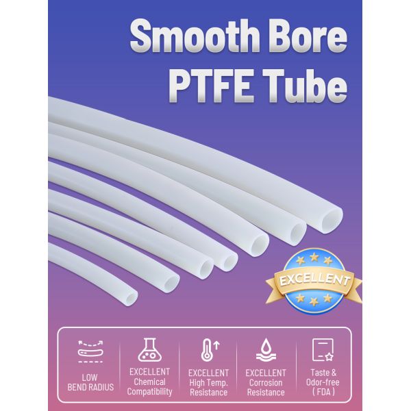 Smooth Bore PTFE Inner Tube for Chemical Transfer in Industrial Applications
