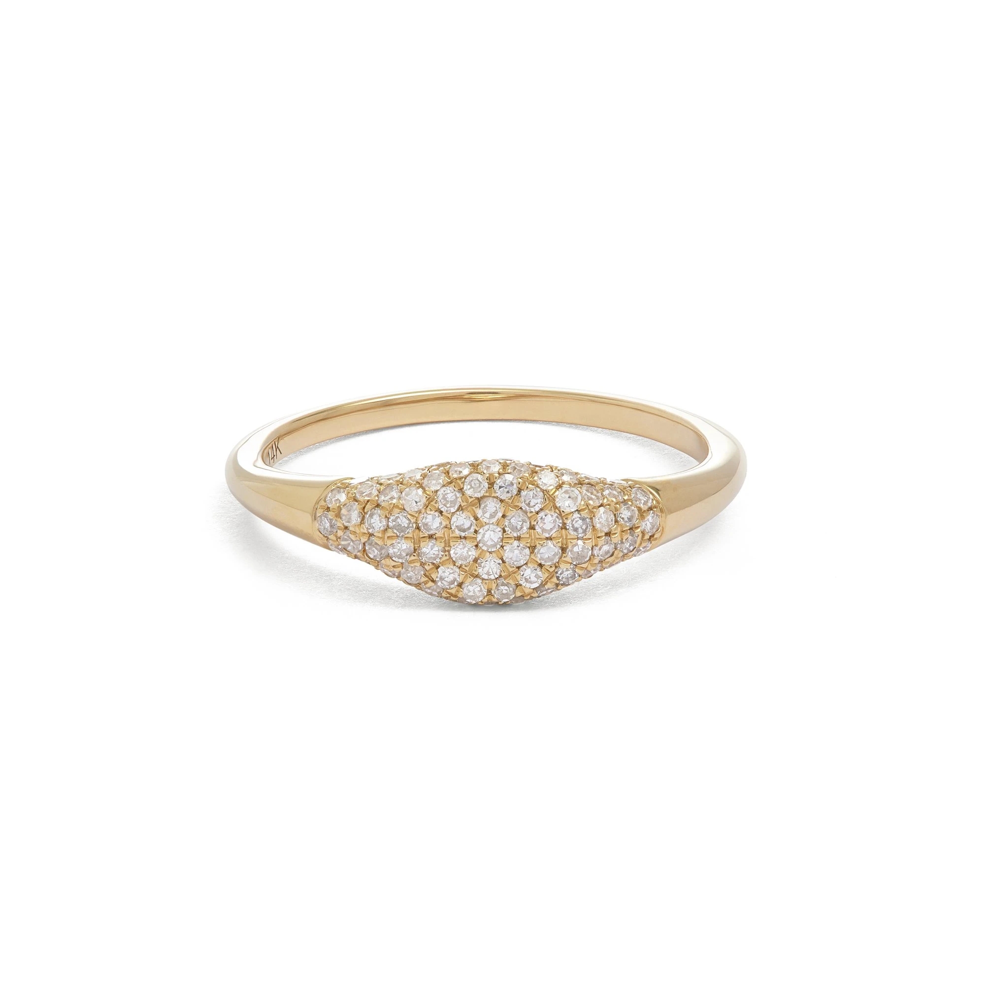 Customized Sterling Silver Signet Ring Womens 18K Gold Ladies Signet Rings