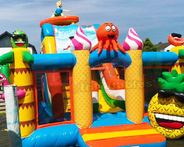 Commercial Inflatable Bouncer Slide Digitial Printing Logo