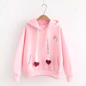 Wholesale Knitted Fabric Women'S Oversized Pullover Hoodies Embroidered Custom from china suppliers