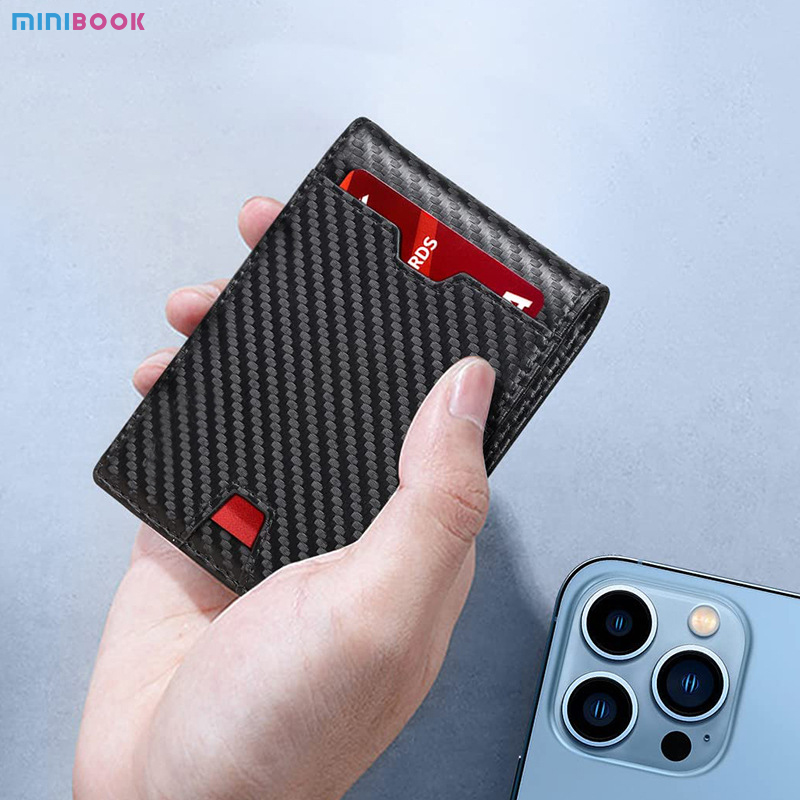 Genuine Leather Men's RFID Blocking Bifold Wallet with Zipper Pockets and Custom Logo
