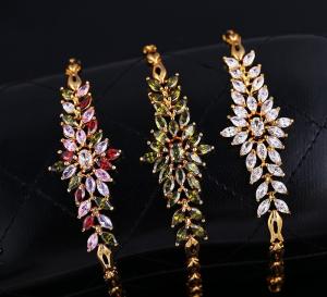 Wholesale Fashion Ladies Bracelet Bangle Party Adjustable Bangle Jewelry Color Big Flower Shape Cuibc Zircon Bracelet For Gift from china suppliers