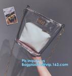 waterproof promotional clear tote pvc handle shopping bag, PVC mat waterproof