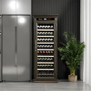 Wholesale Vertical Freestanding Drinks Cabinet Dark Brown Wood Wine Cooler Fridge from china suppliers