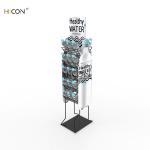Floor Standing Black Metal 5-layer Wire Water Bottle Display Rack