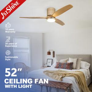 Wholesale 52 Inch Solid Wood Blades DC Motor LED Ceiling Fan Lighting for Home Office Decoration from china suppliers