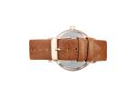 IP Rose Gold Quartz Nature Stainless Steel Wristwatch With Genuine Leather Strap