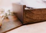 4 X 6 Wooden Photo Album Box , Custom Wooden Wedding Photo Box With Dividers