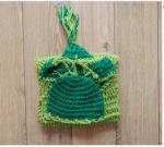 green beanie costume set handmade cotton baby Photography Prop Crochet Hats