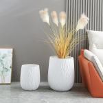 Long Lasting Frost Resistant Fiber Clay Planters Easy Cleaning