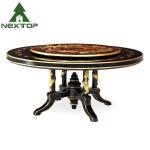Deluxe Dining Room Set Classical Antique Wooden Round Dining Table With