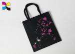 Black Printed Paper Carrier Bags With Twisted Handles , Garment Custom Logo