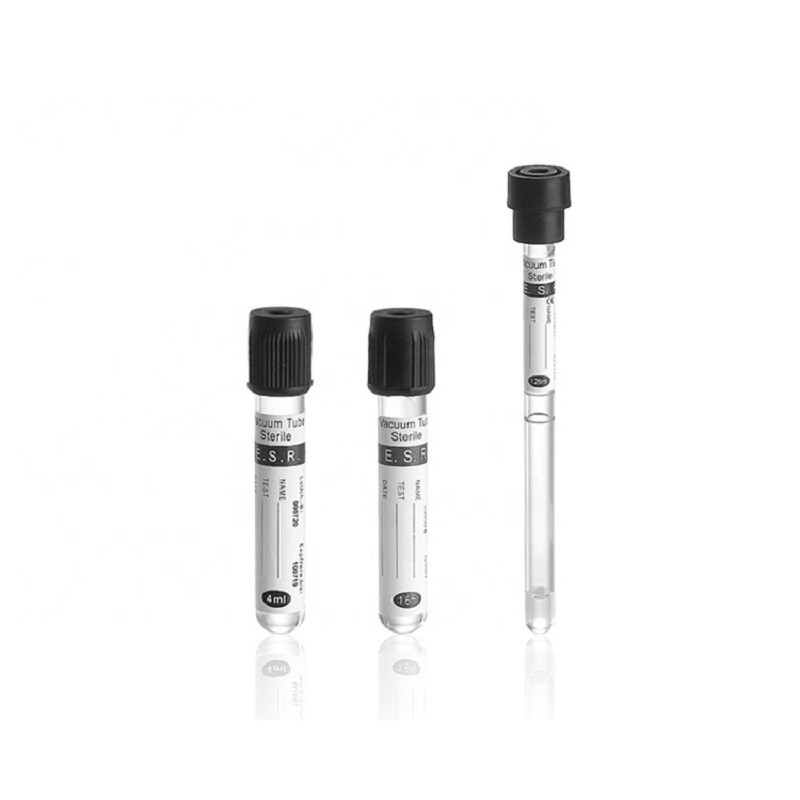 Black Hat PET Glass Esr Vacuum Blood Collection Tubes Sodium Citrate