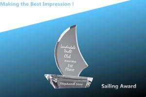 Wholesale crystal sailboat award/crystal sailboat award/crystal sailing trophy/acrylic sailing award from china suppliers