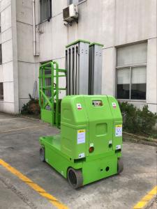 Wholesale Green 9m Double Mast Self Propelled Vertical Lift With Hydraulic Turning Wheel from china suppliers
