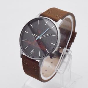 Wholesale Genuine Leather Mens Stainless Steel Watch Engrave On Wood Dials Brown from china suppliers