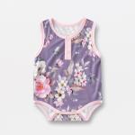 Summer Printing Bamboo Fiber Baby Rompers Sleeveless Newborn Clothes Snap
