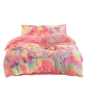 Wholesale Fluffy Plush Faux Fur Velvet Shaggy Queen King Size Duvet Cover Bedding Set Customized from china suppliers