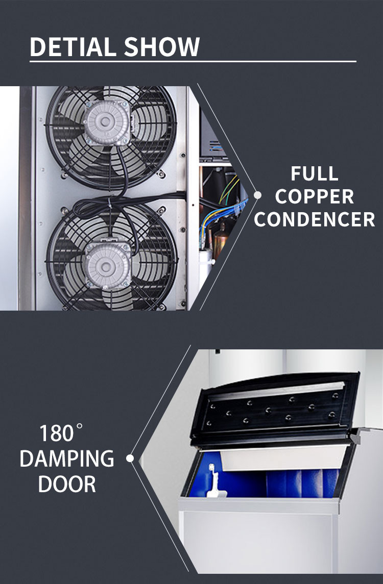 2000Lbs Ice Cube Maker With Bin Air Cooled 1000Kg/24H