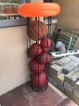Floor Standing H1020mm W270mm Garage Sports Ball Storage , Vertical Basketball