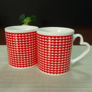 Wholesale I Love You heat sensitive color changing mugs heart shape handle from china suppliers