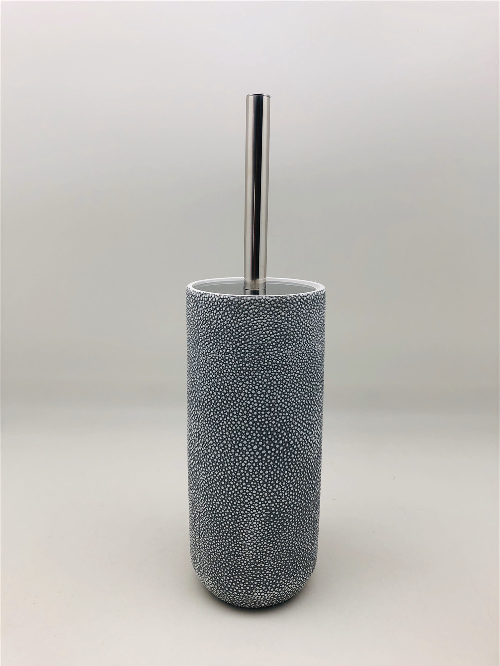 Grey Resin Bathroom Accessories Rectangular Shape With Chrome Pump Head