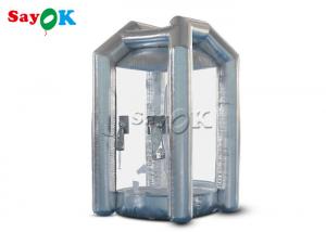 China 1.5m/5ft Silver Cube Inflatable Money Cash Booth Machine For Company Opening on sale