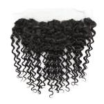 Transparent Human Hair Lace Closure Deep Wave , Full Weave With Lace Closure