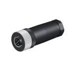 CuZn PA M12 Plastic Industrial Waterproof Connector 0.75mm2 Panel Mount