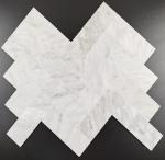 Herringbone Stone Decorative Mosaic Tiles White Cararra