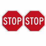 12 x 12 Inches Octagon Street Slow Warning Reflective Signs