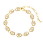 Beaded Moonstone Bangle Bracelet