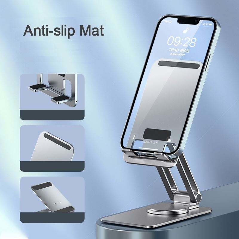 360 Degree Rotation Mobile Phone Holder Alloy Foldable For Desk