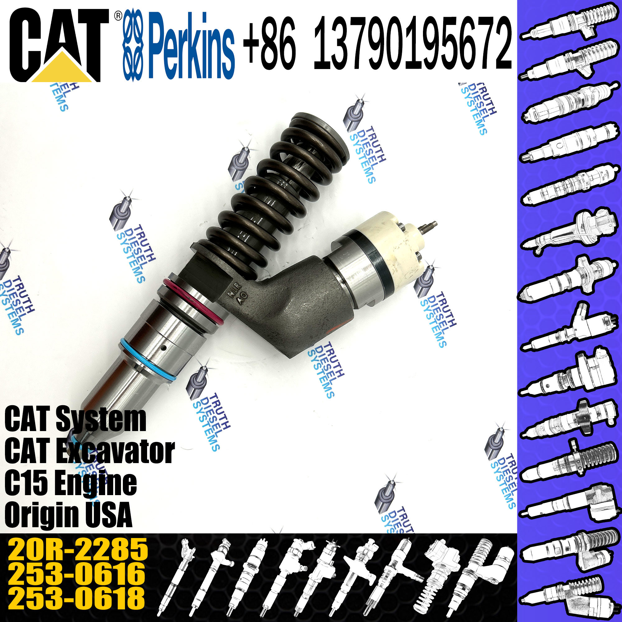 Caterpillar Track Type High Performance Diesel Injectors 374-0751 20R-2285