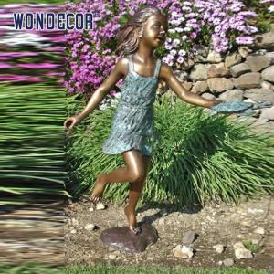 Wholesale Custom Life Size A bronze statue of a girl playing in the garden from china suppliers